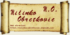 Milinko Obretković vizit kartica